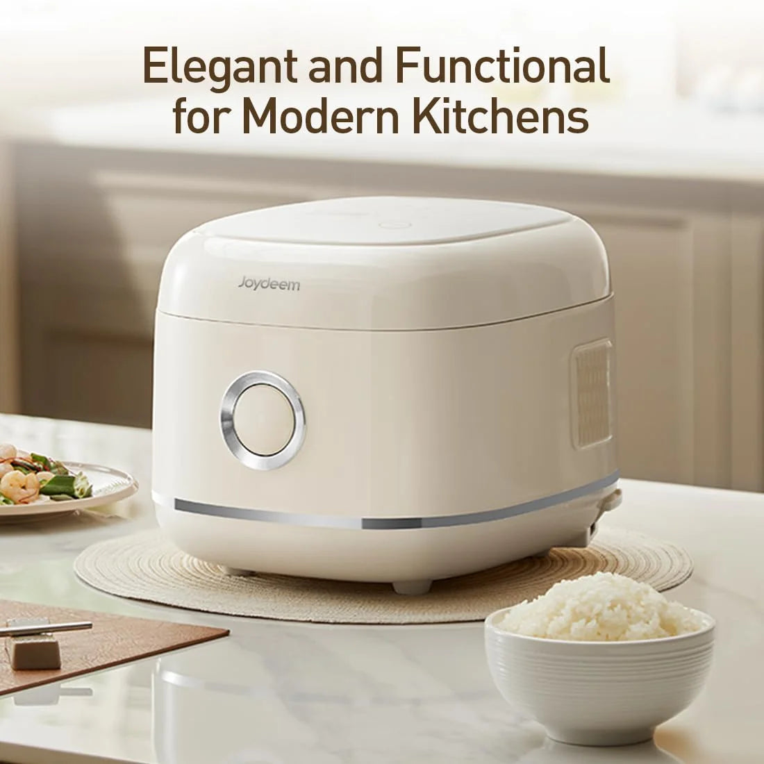 Joydeem Stainless Steel Rice Cooker, Uncoated Non-stick 316L Stainless Steel Inner Pot Rice Cookers, 6 Cup Uncooked, 3L, DFB-D300