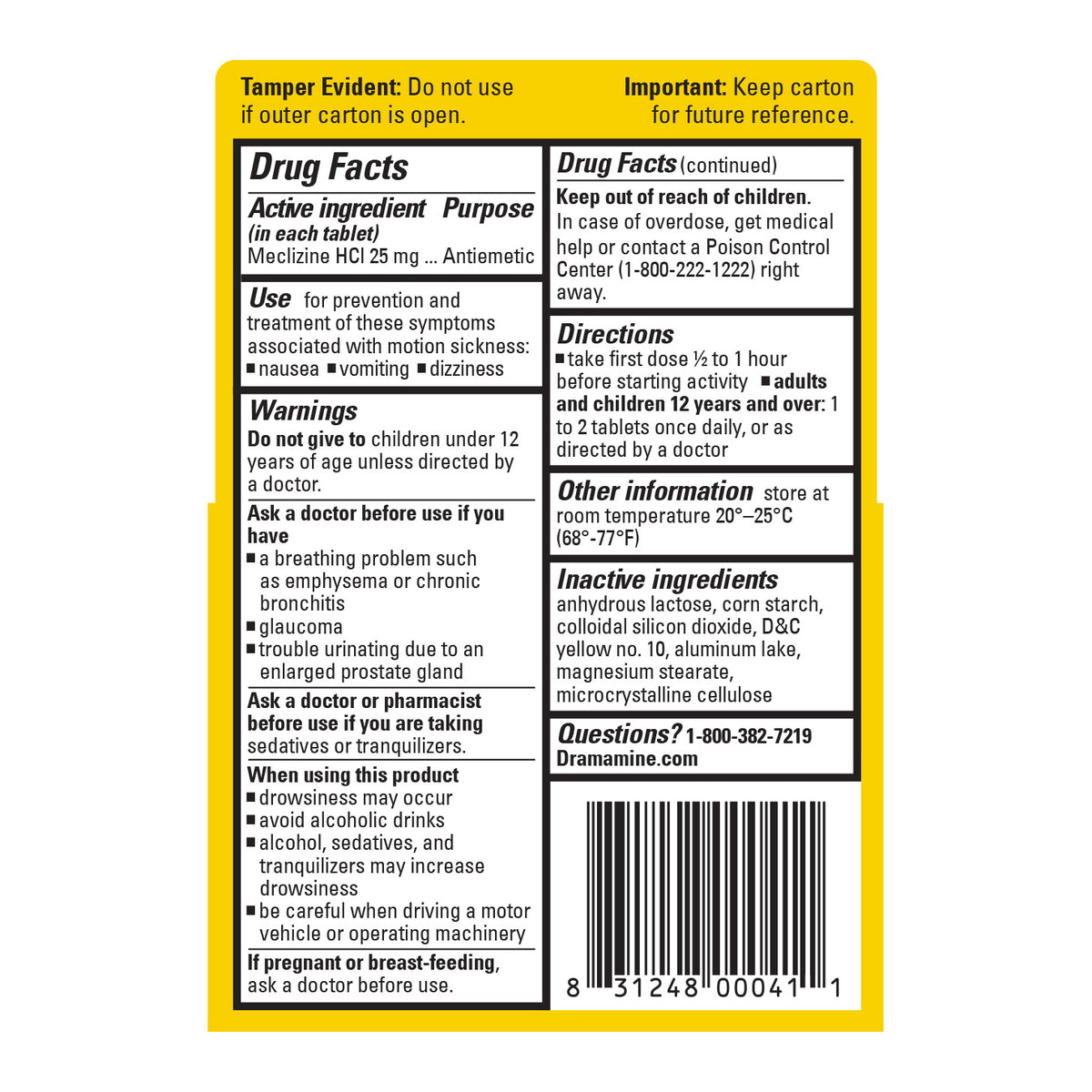 Dramamine Less Drowsy, 48 Tablets