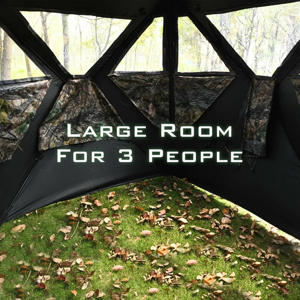 Resenkos 3 Person Portable Pop-Up Ground Hunting Blind with Tie-downs, Beach Shade, Easy Pop Up Beach Shade Beach Tent, Sun Shelter Instant Portable Beach Tent Umbrella