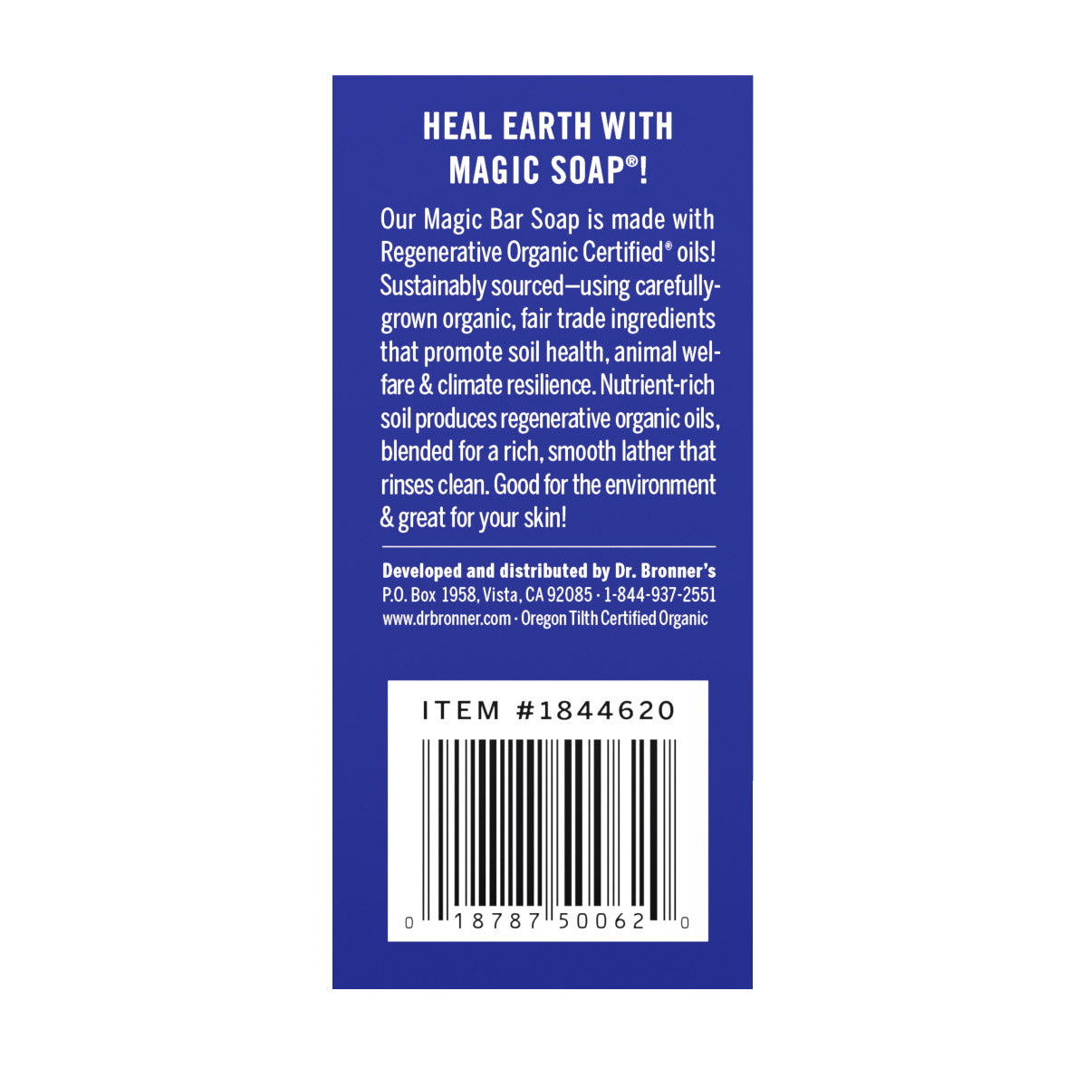 Dr Bronner's Pure Castille Peppermint Bar Soap, 6-pack