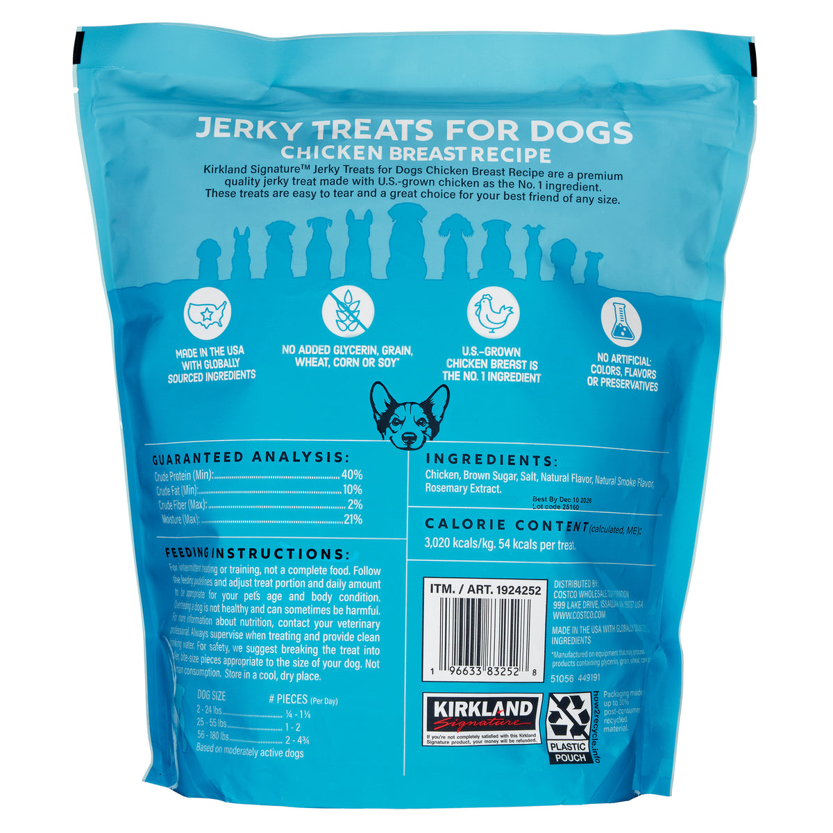 Kirkland Signature Chicken Jerky Dog Treat, 48 oz