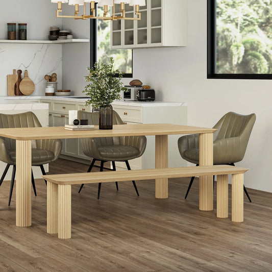 !nspire Mid-Century Modern Solid Wood 71" Bench - Natural