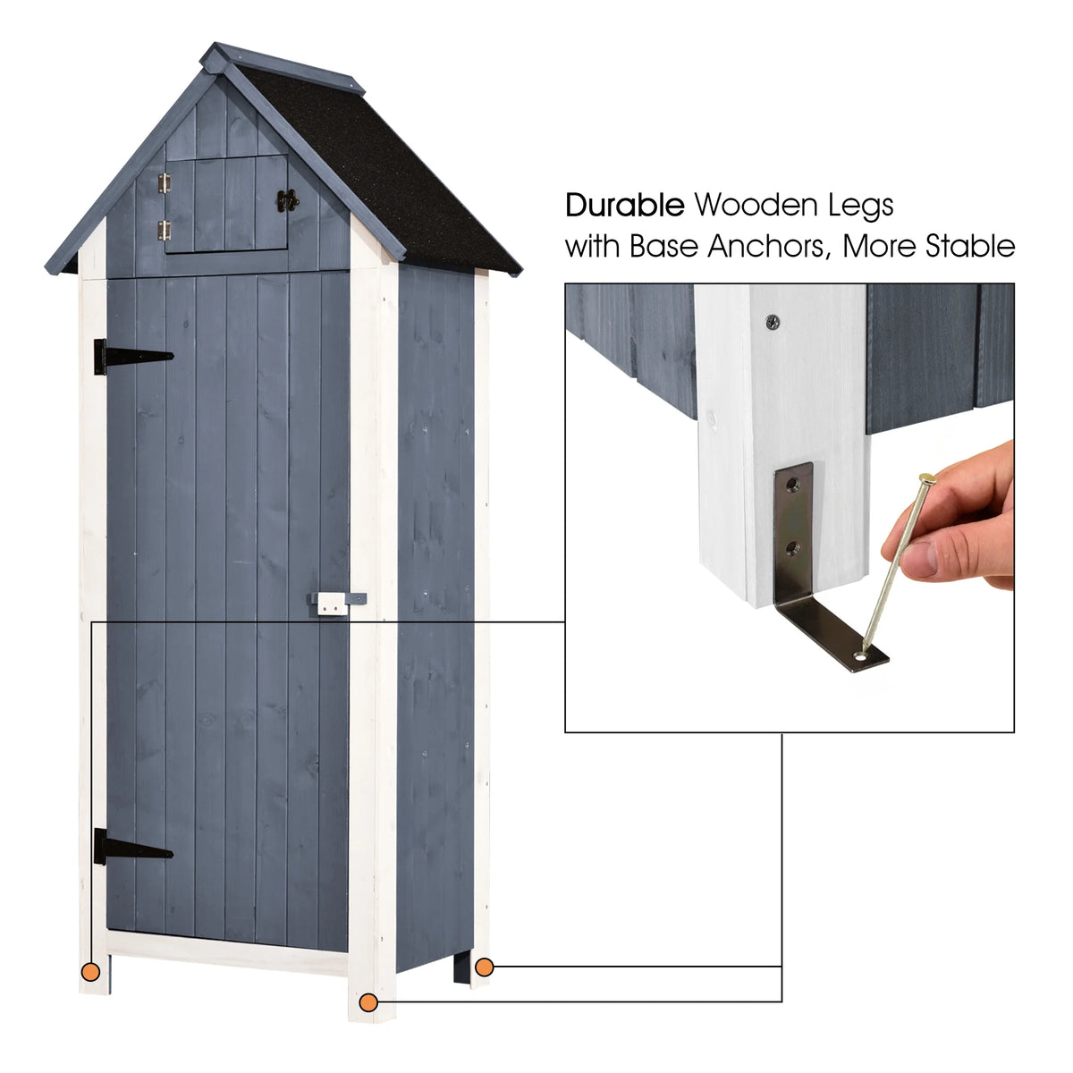MCombo 2.52 x 1.77 ft. Metal and Wood Storage Shed, Natural