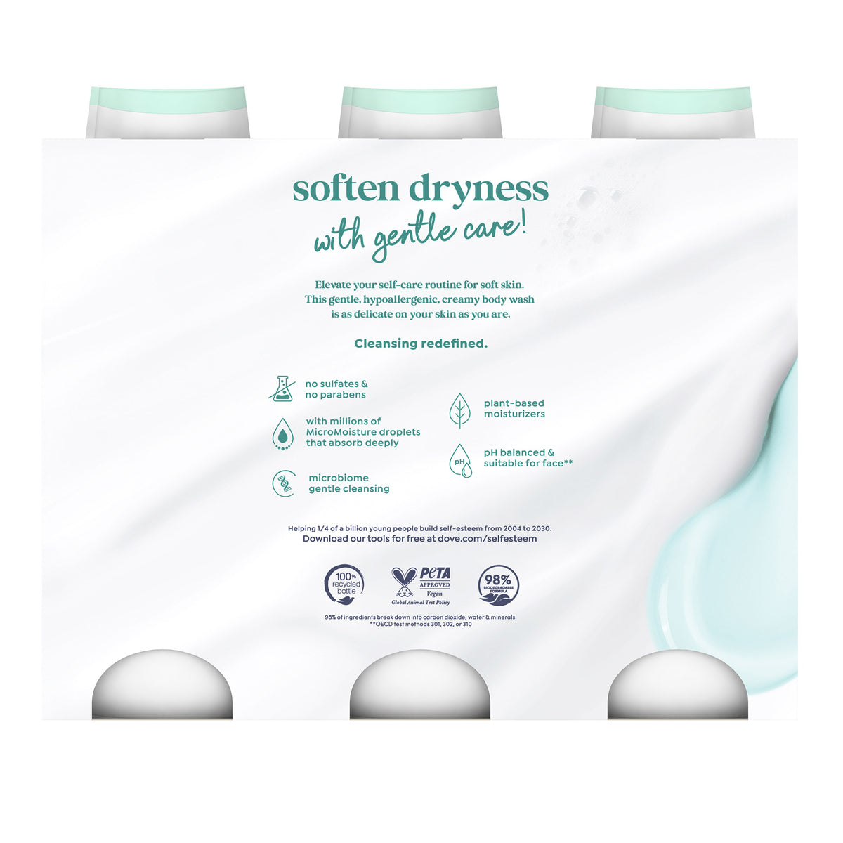 Dove Sensitive Body Wash, 23 fl oz, 3-pack