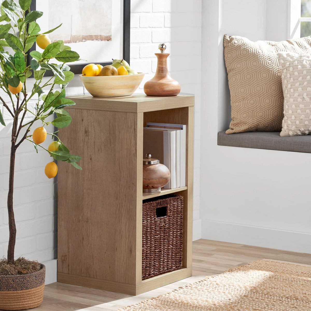 Better Homes & Gardens 2-Cube Storage Organizer, Natural