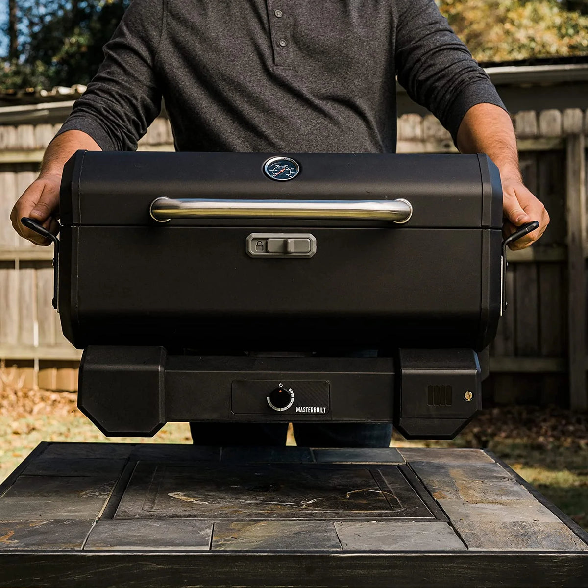 Masterbuilt Portable Charcoal Grill and Smoker with Analog Temperature Control