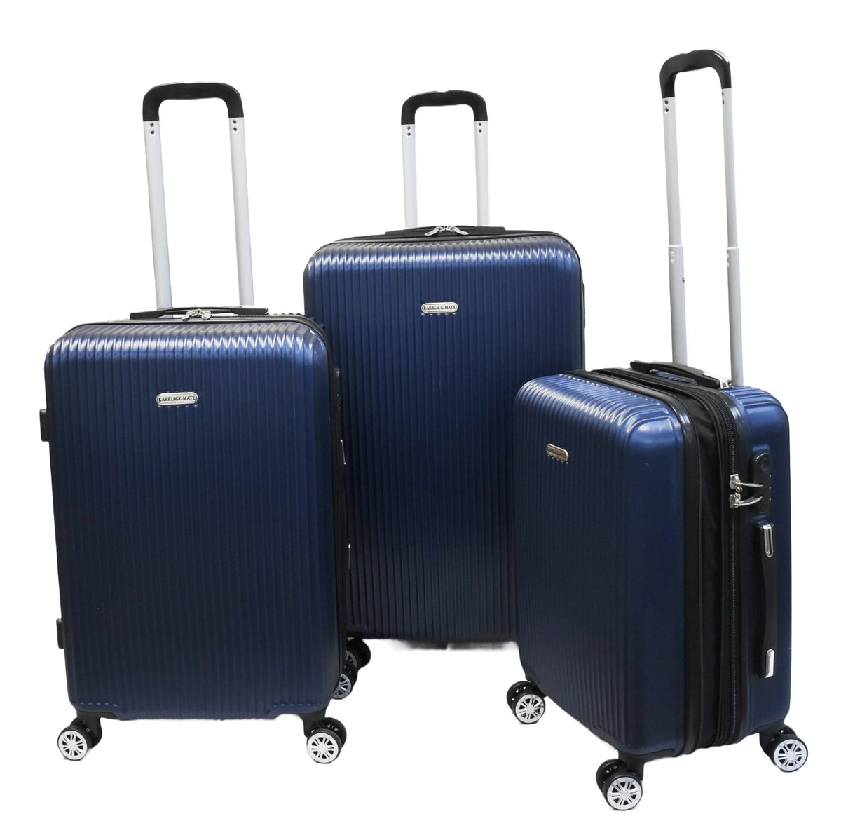 K-Cliffs 3pcs Luggage Set Lightweight Expandable Hard sided ABS Spinner Travel Suitcase  Black