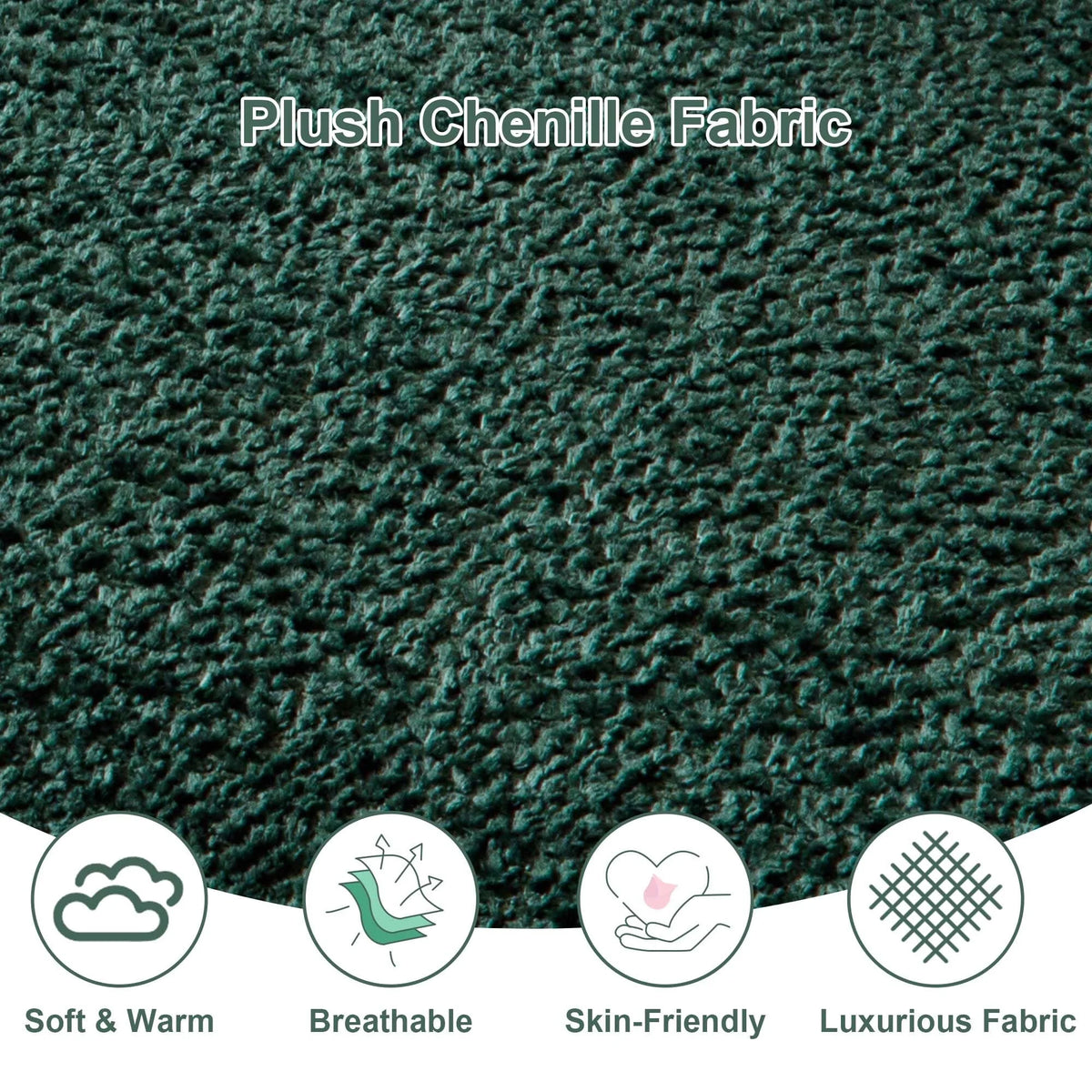 GNIXUU 112" Oversized Sectional Sofa Cloud Couch for Living Room, Modern Chenille L Shaped Couch, Comfy Boucle Modular Sofa Sleeper with Moveable Ottoman & Memory Foam (Green)
