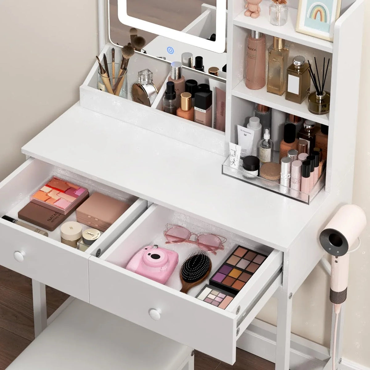 Toy Storage Organizer, Lofka Kids Bookcase with 3 Drawers & 6 Shelves for Nursery, Kids' Bedroom, White