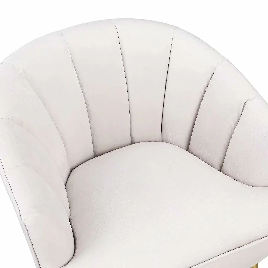 Manufacturer Name Morden Fort Glam Velvet Barrel Carter Chair with Golden Legs Blue