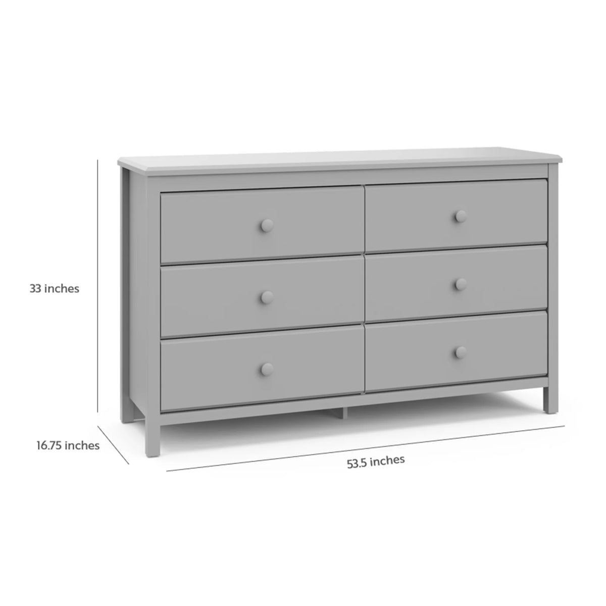 Storkcraft Alpine 6 Drawer Nursery Double Dresser, White