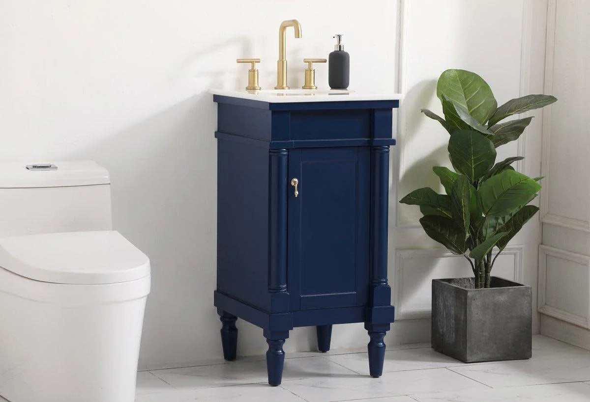 18.5 inch single bathroom vanity in blue