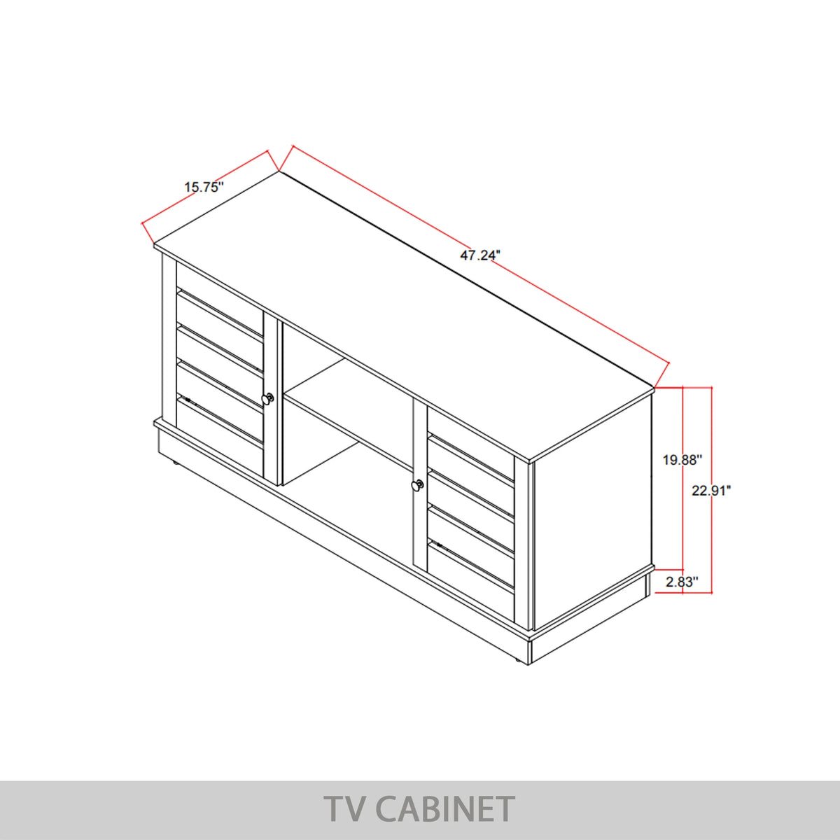 Castle Place Vintage TV Stand Console for TVs up to 50", Blue