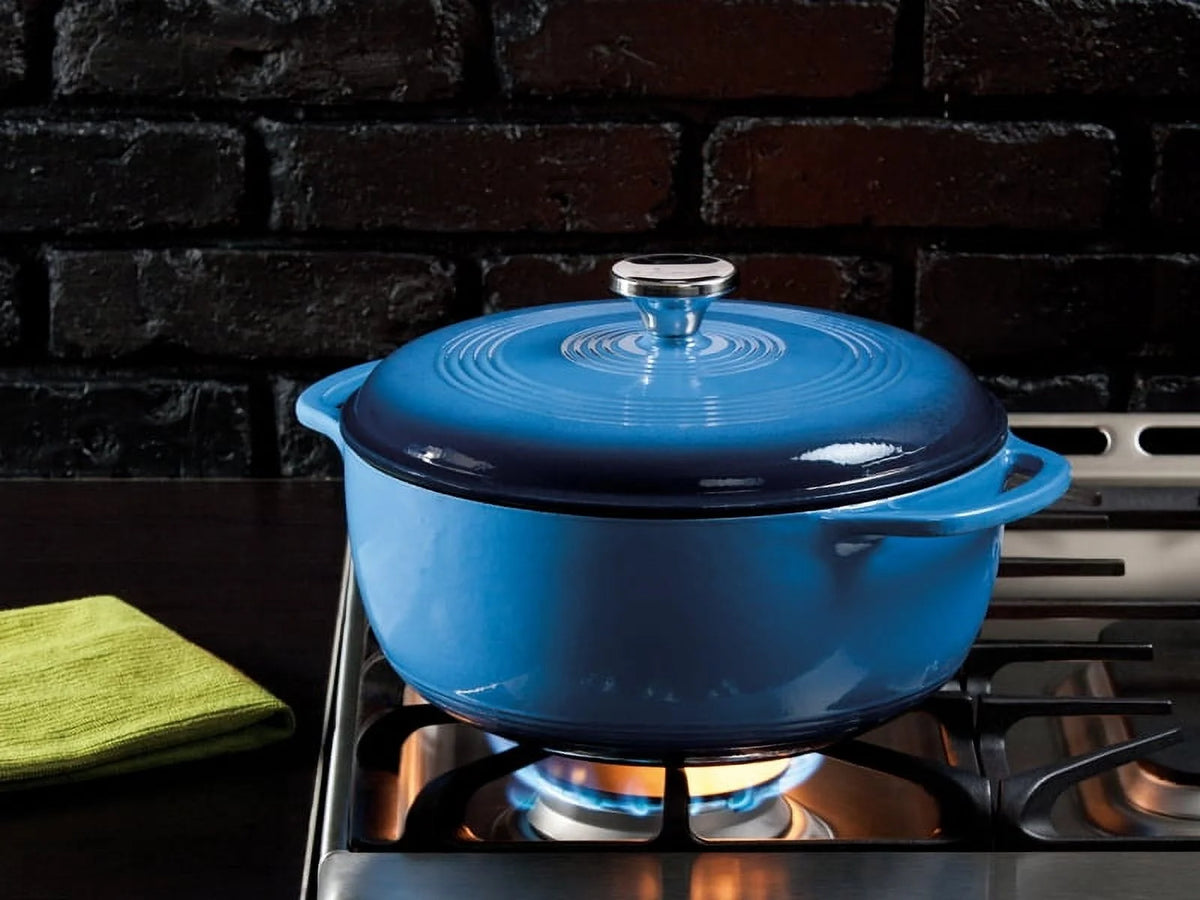 Lodge Enameled Cast Iron 6 Quart Blue Dutch Oven & Cover