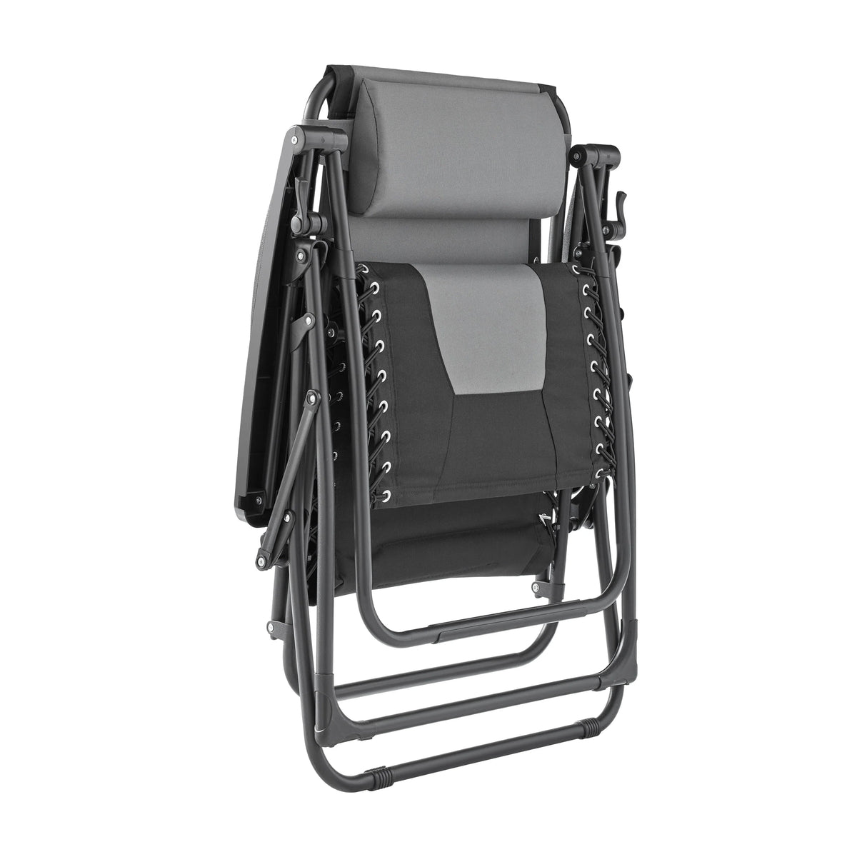 Mainstays Outdoors Oversized Zero Gravity Chair Bungee Sling Lounger, Gray and Black
