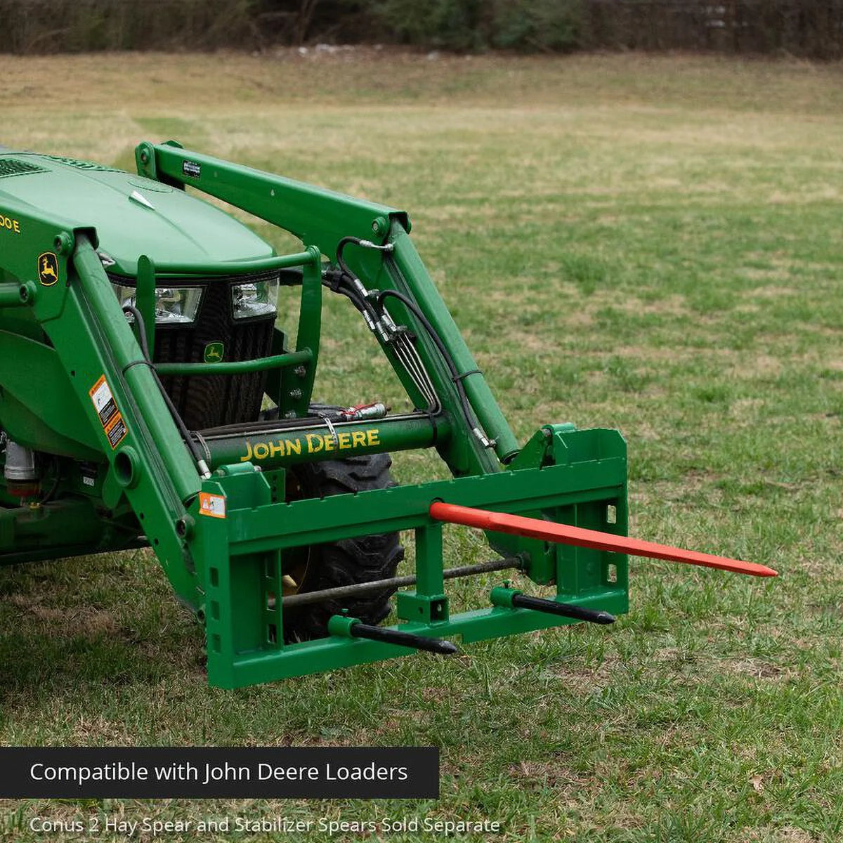 Titan Attachments Pallet Fork Frame Attachment, Rated 3,000 LB, Receiver Hitch, Fits John Deere Loaders, Frame Only