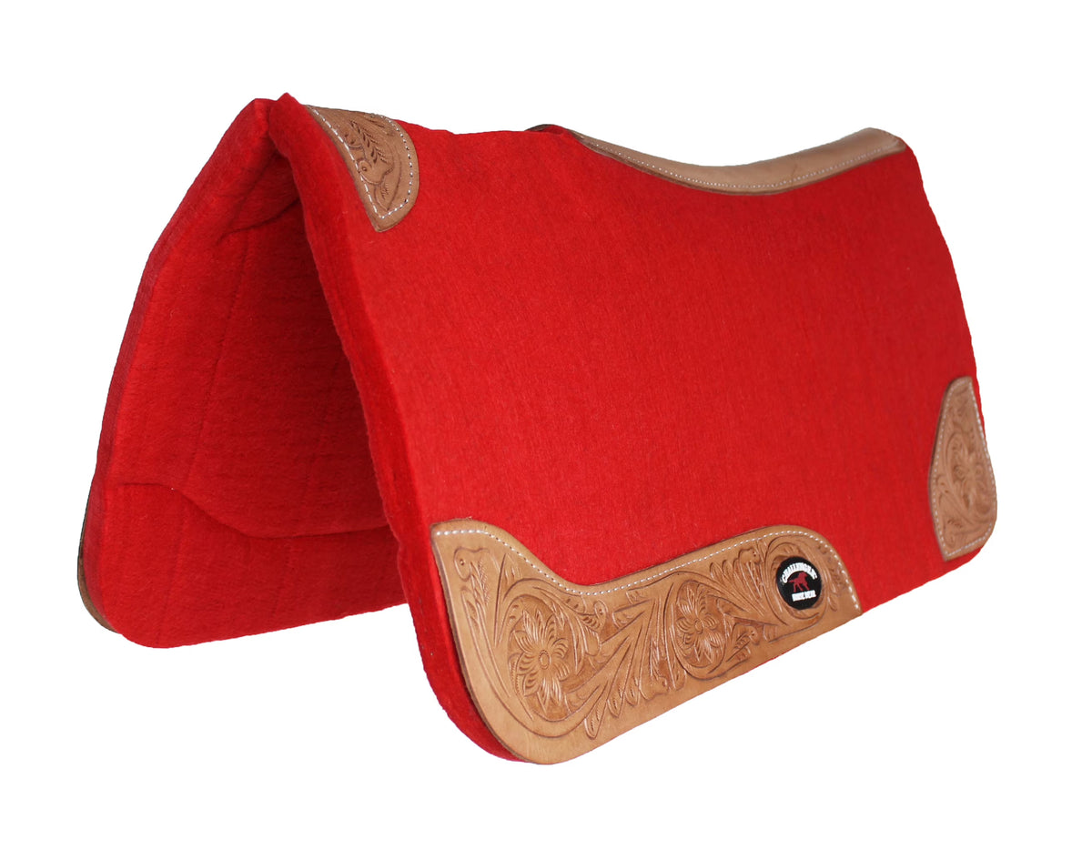 Challenger Horsewear Breathable Western Contoured Wool Felt Moisture Wicking Saddle Pad
