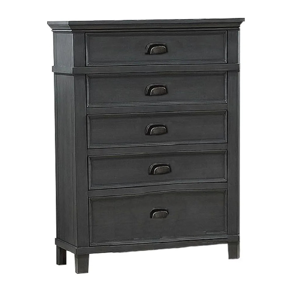 Sandy Platform Cappuccino Wood 6 Piece Bedroom Set in Queen