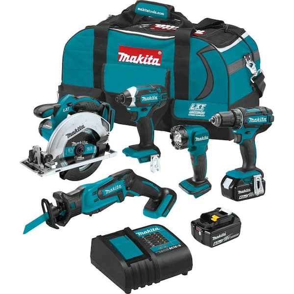 18V LXT Lithium-Ion Cordless 5-pc. Combo Kit (Drill-Driver/Impact Driver/Circular Saw/Recipro Saw/Light) 4.0Ah