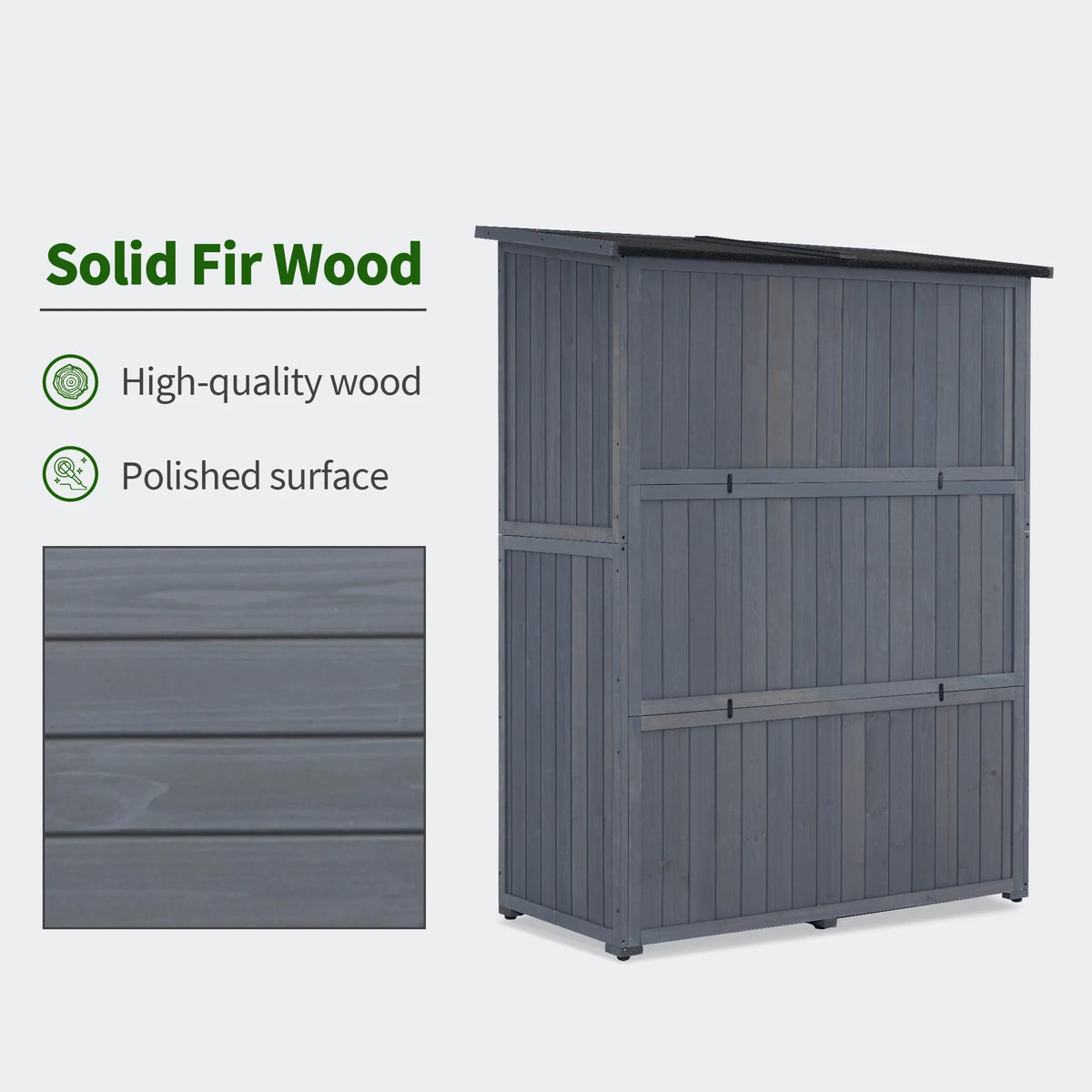 MCombo Outdoor Wood Storage Cabinet, Garden Tool Shed 1900