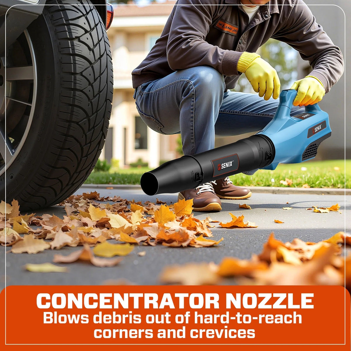 SENIX 20V 2-Tool Cordless Combo Kit, 10-Inch String Trimmer & Variable Speed Leaf Blower (One 4.0Ah Battery and Charger Included) S2K2B1-03