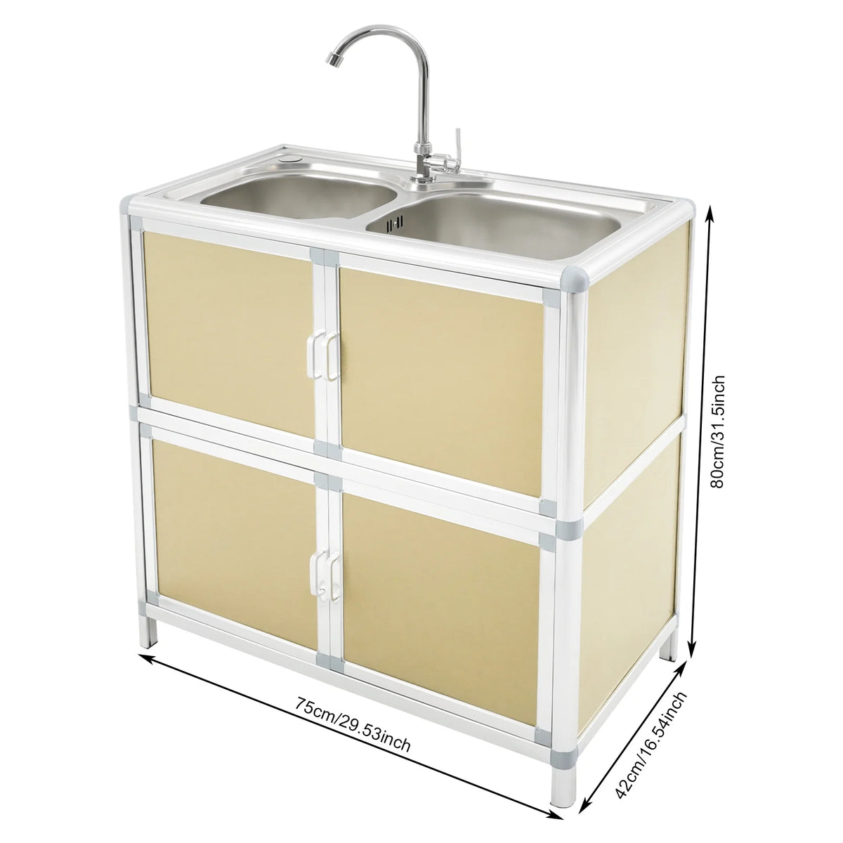 Kitchen Sink with Cabinet, Utility Sinks with Faucet, Freestanding Sink with Storage for Home Kitchen(Blue)