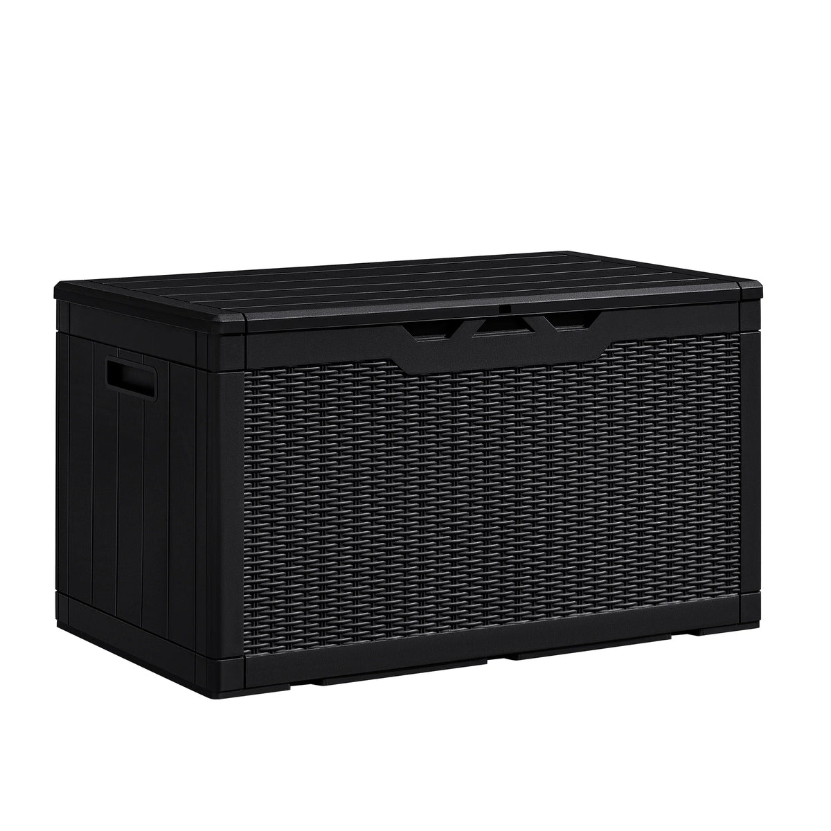 Vineego 100 Gallon All-Weather Resin Deck Box,Indoor Outdoor Lockable Storage Container, Black