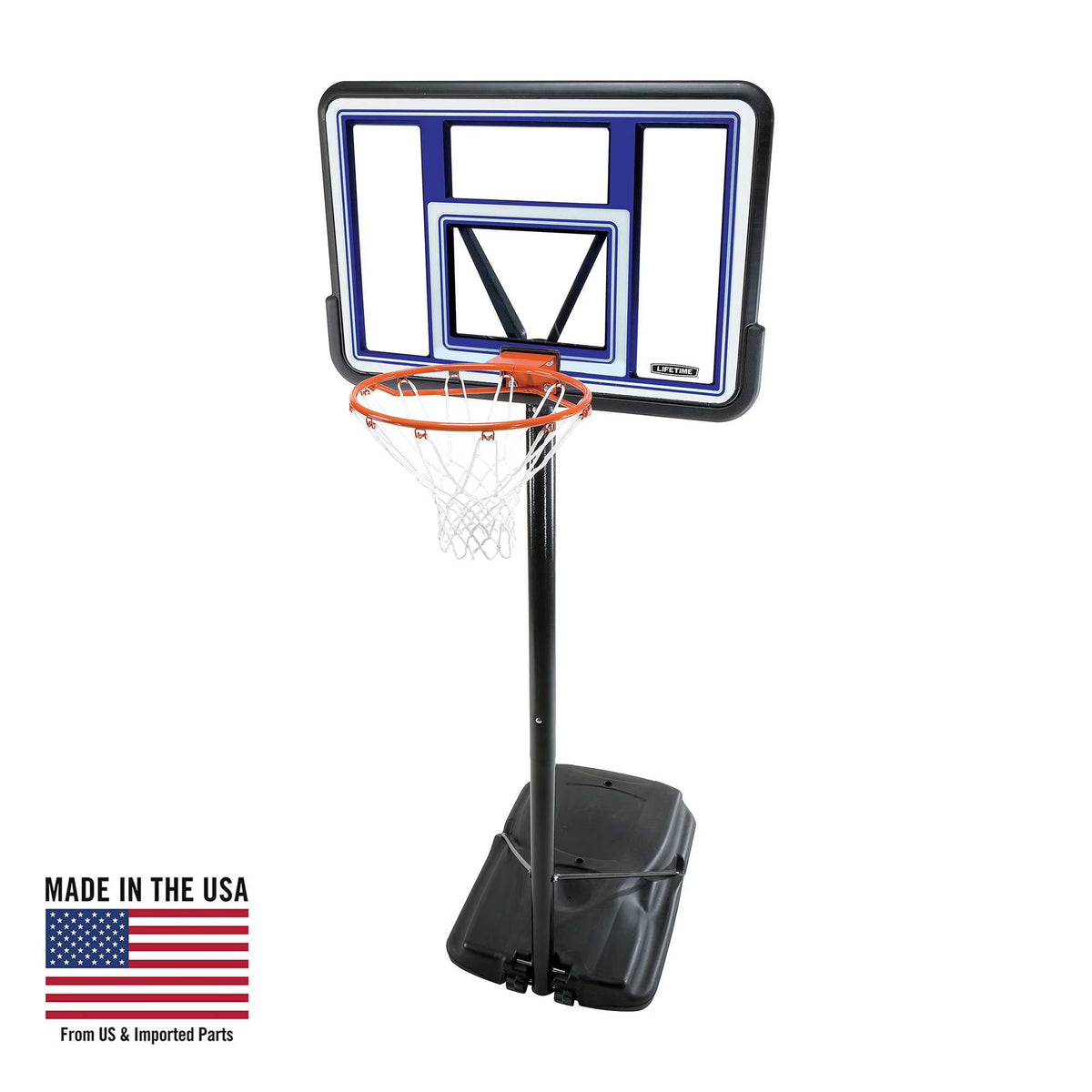 Lifetime 44-Inch Shatterproof Portable Basketball Hoop with Telescoping Adjustment & Classic Rim - Model 90073-Outdoor Play