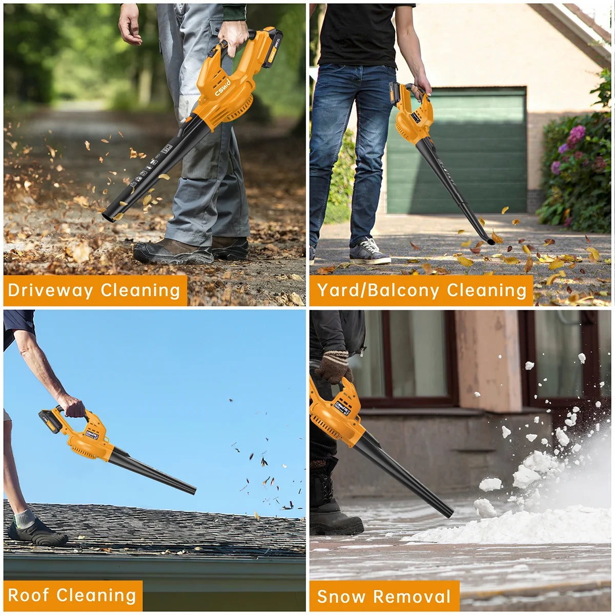 GPED Leaf Blower, 3 Speed Adjustment Electric Cordless Leaf Blower with 2 x 4.0Ah Batteries, Charger, Shoulder Strap, 580CFM/160MPH, Ideal for Patio Cleaning, Lawn Care, Blowing Leaves, Green