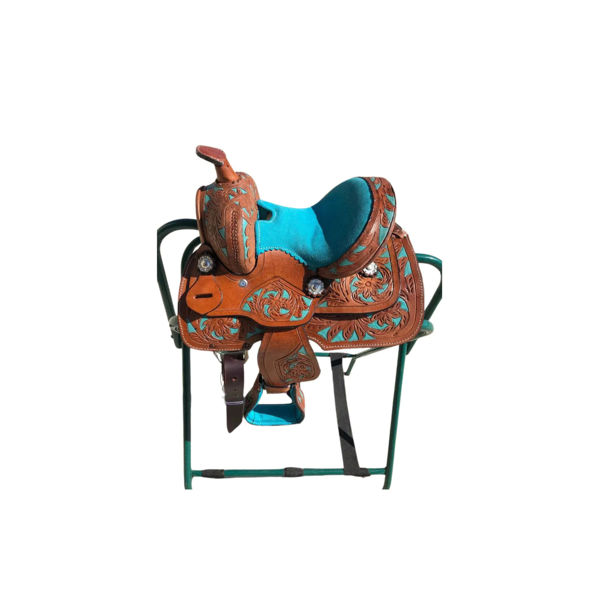 RESISTANCE Western Miniature Barrel Saddle with Conchos Inlay Colors
