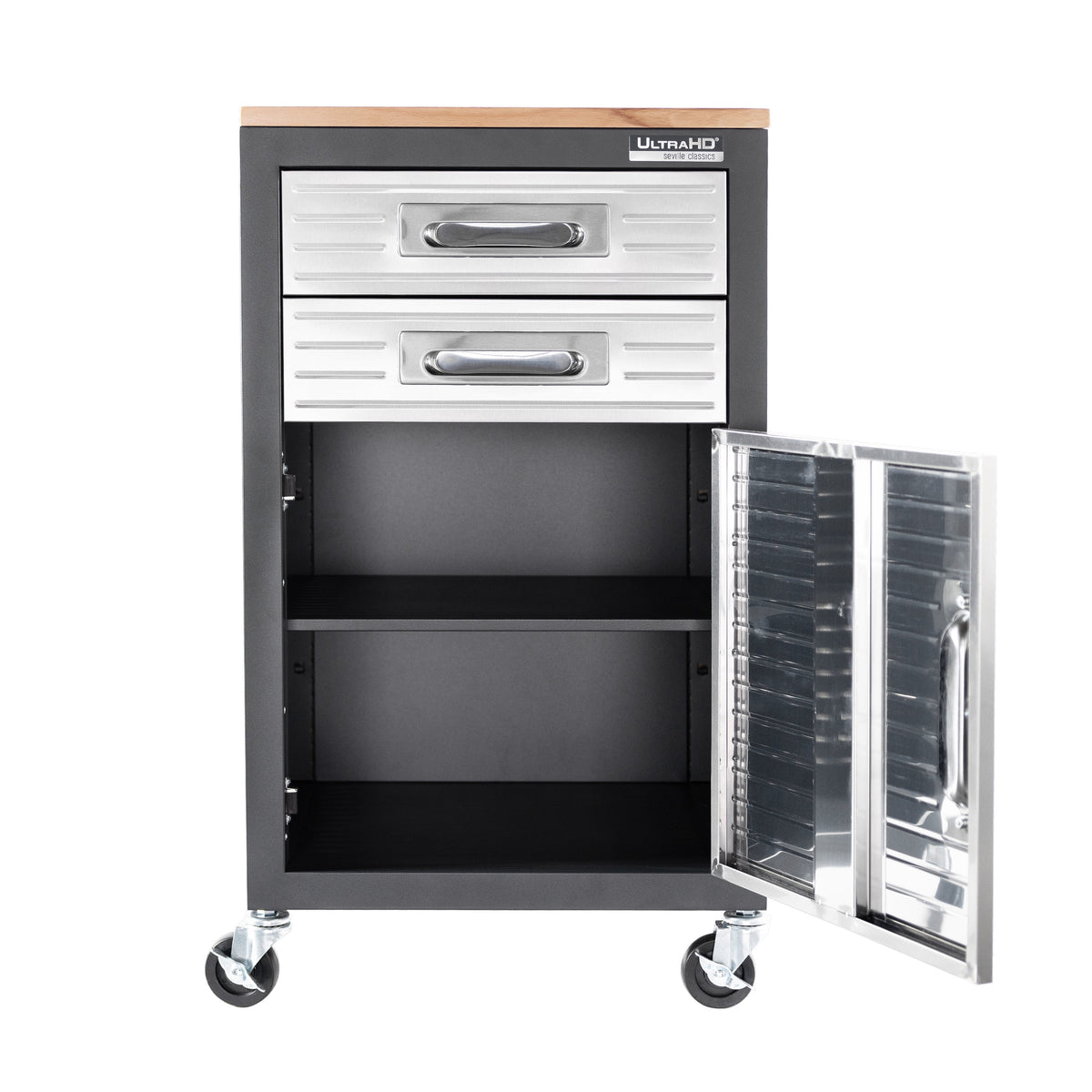 Seville Classics ULTRAHD? 2-Drawer Rolling Steel File Cabinet, Granite Gray