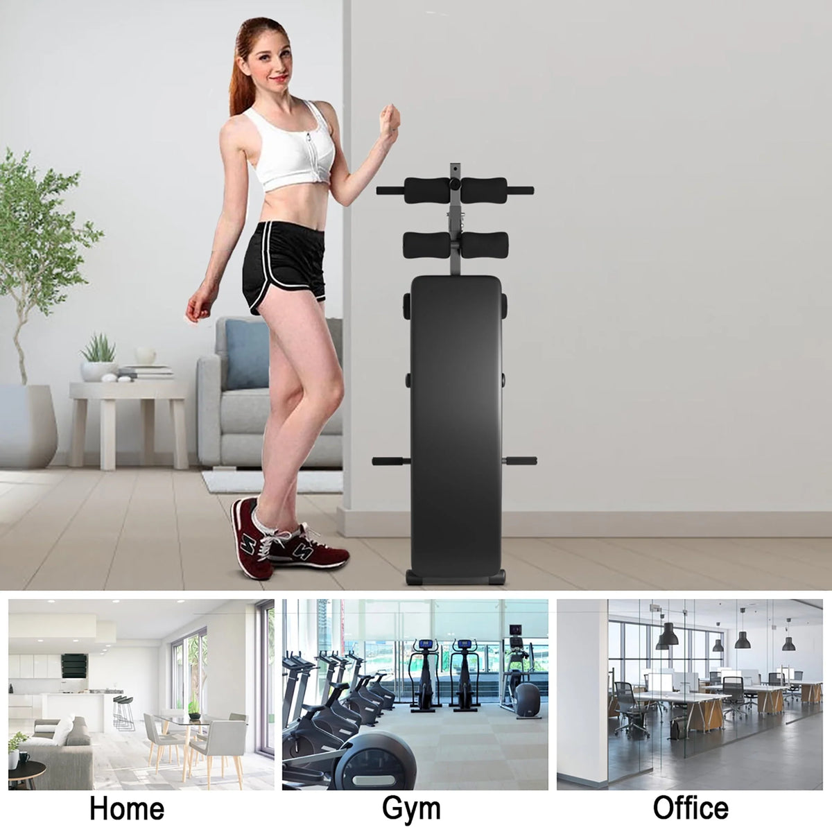 Adjustable Arc-Shaped Decline Sit up Slant Bench Crunch Board Fitness Workout