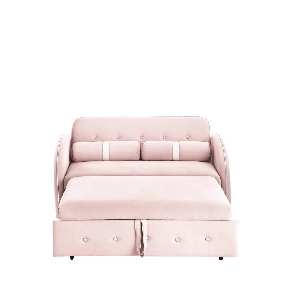 Modern Pull Out Sleeper Sofa Bed, Velvet Convertible Couch Loveseat with Adjsutable Backrest Side Pockets for Living Room Bedroom Apartment Office