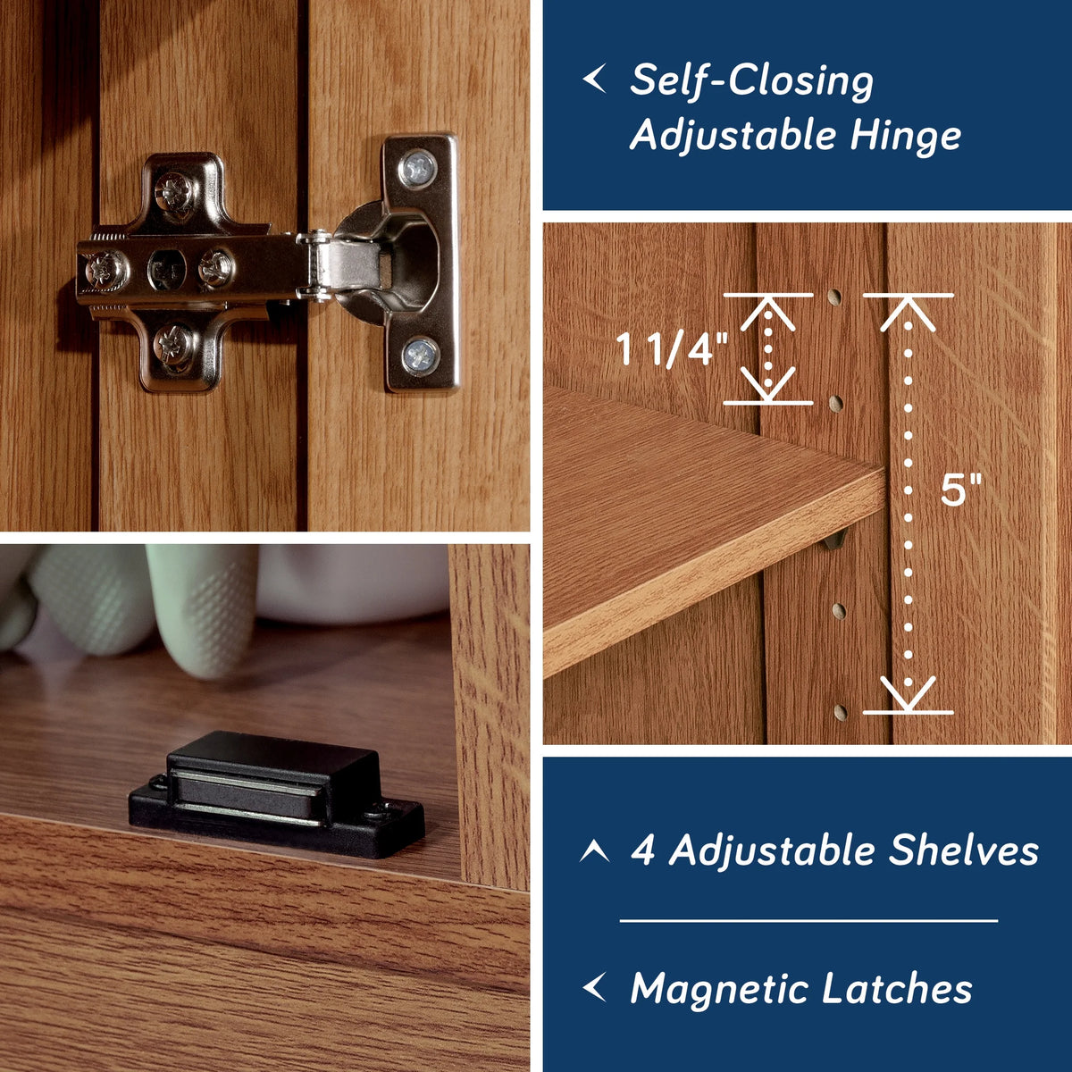 Sauder Select 2 Door Storage Cabinet, Reclaimed Pine Finish