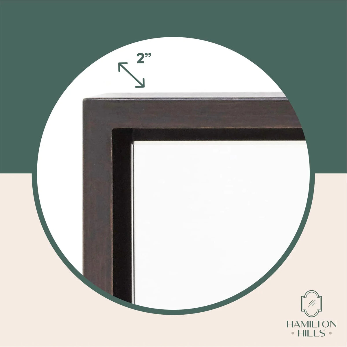 Hamilton Hills Clean Large Modern Wenge 32" Wood Round Frame Wall Mirror | 1