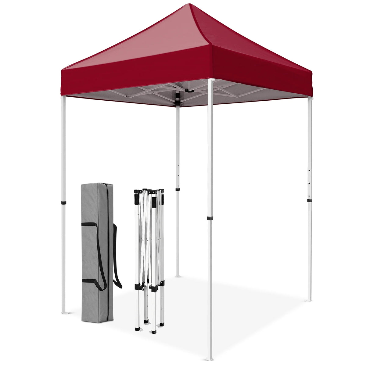 INTER HUT 5x5 Outdoor Pop up Canopy Gazebo, Instant Easy Set up Outdoor Canopy Commercial Fair Shelter, Beige