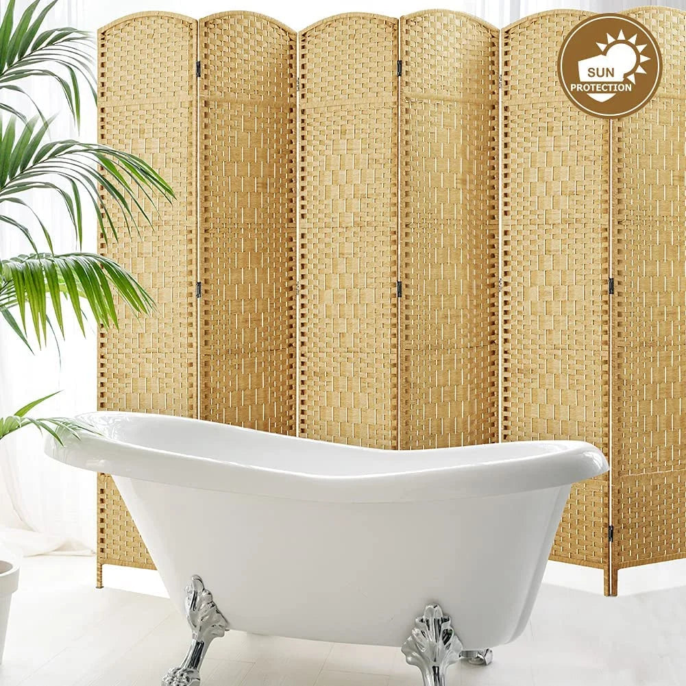Jostyle Room Divider 6ft. Tall Extra Wide Privacy Screen, Folding Privacy Screens Freestanding Nature