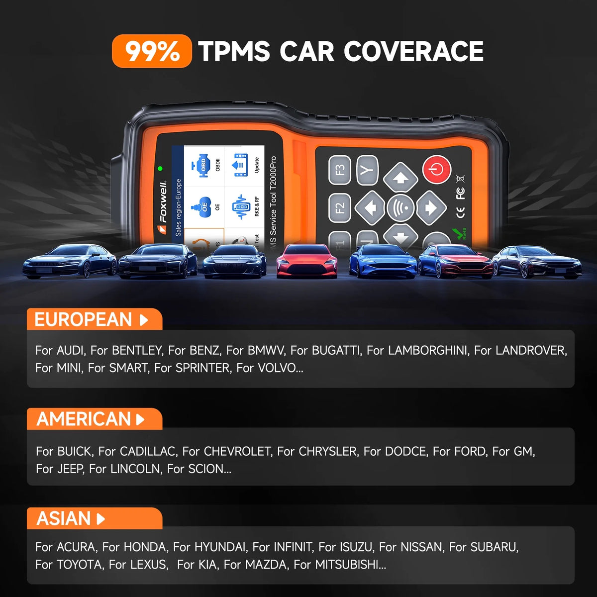 FOXWELL TPMS Reset Tool relearn Tool, Activate/Relearn All Sensors, TPMS Scan Tool Read/Clear DTCs, TPMS Program-ming Tool