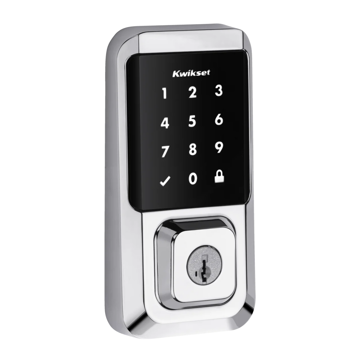 Kwikset Halo Touchscreen Wi-Fi Smart Deadbolt Hardware Lock with Smartkey Satin Nickel
