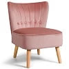 Costway Armless Accent Chair Tufted Velvet Leisure Chair Single Sofa Upholstered Green