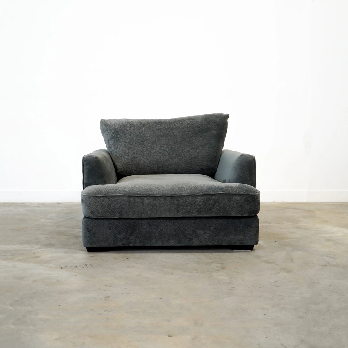 Oversized Grey Chenille Chair