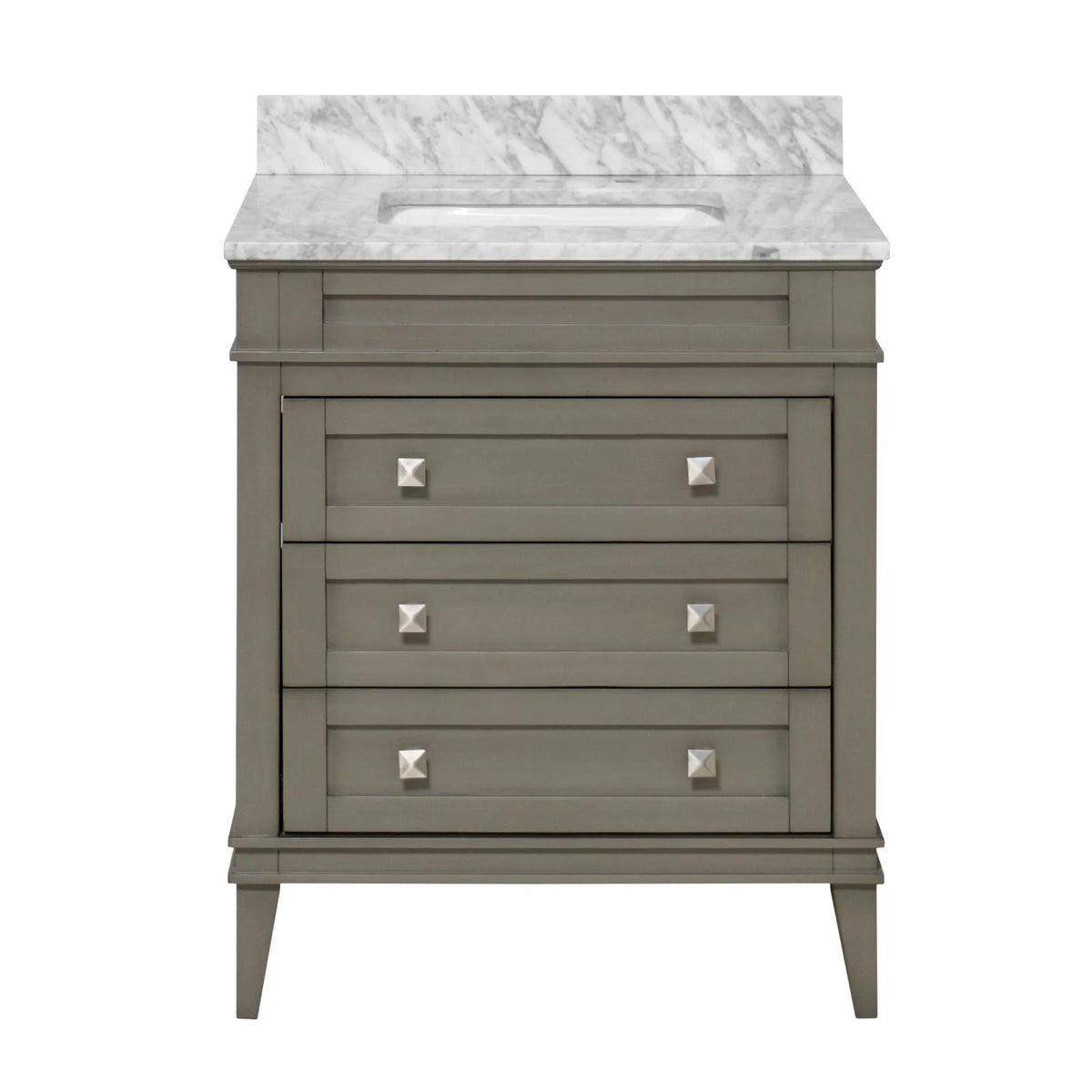 Eleanor 30" Bathroom Vanity with White Cabinet and Carrara Marble Top