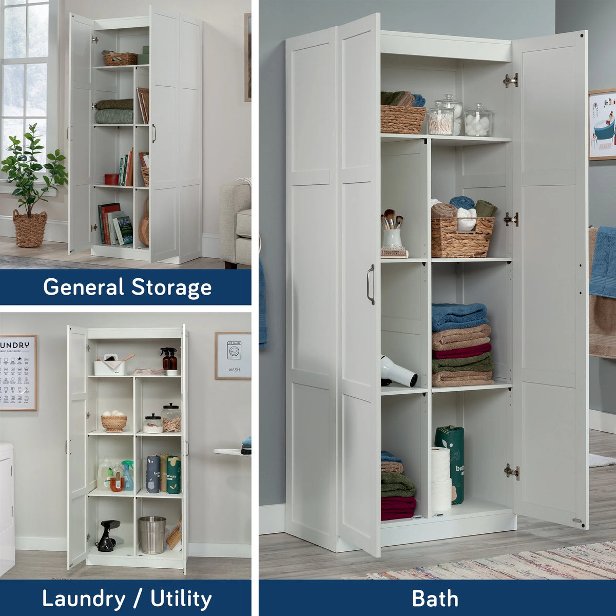 Sauder Select 2 Door Storage Cabinet, Reclaimed Pine Finish