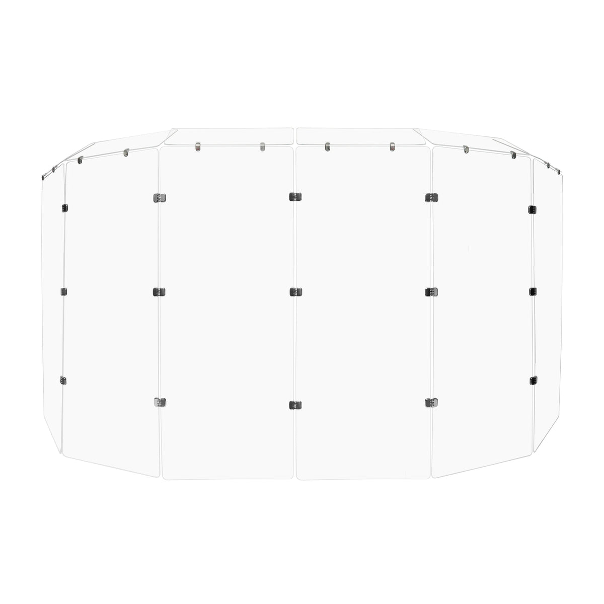 PENNZONI Drum Shield, Comes w/ 5 Panels & Chrome Hinges, 5 ft Clear Acrylic Panels