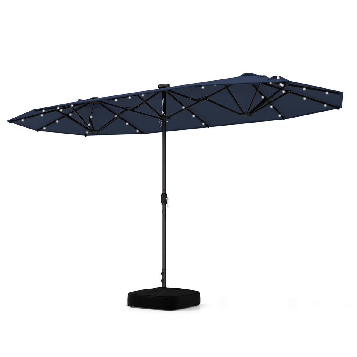 Costway 13ft Beige Rectangle Double-sided Patio Umbrella, Crank Lift