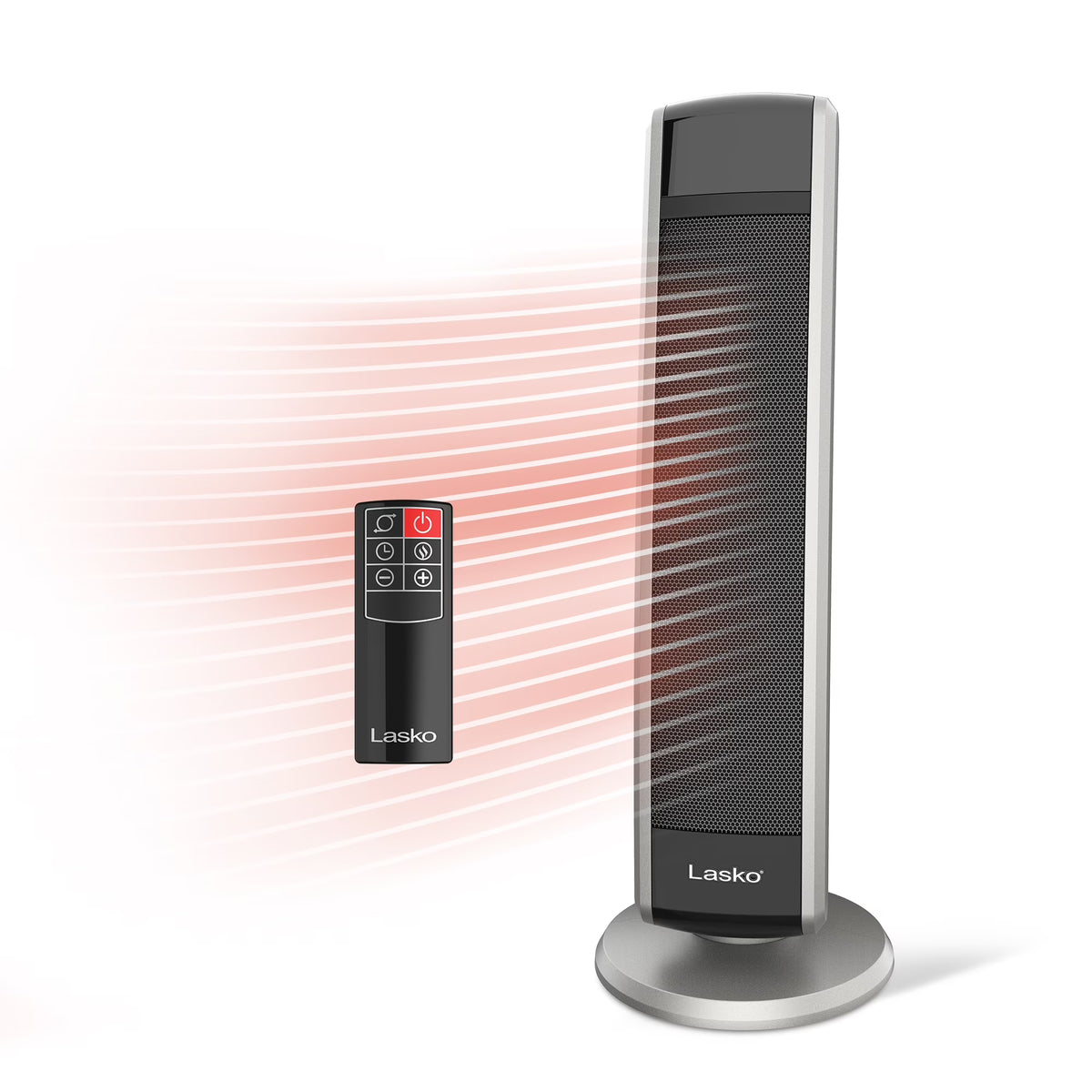 Lasko 29" 1500W Electric Digital Ceramic Tower Space Heater with Remote, Black, 5586