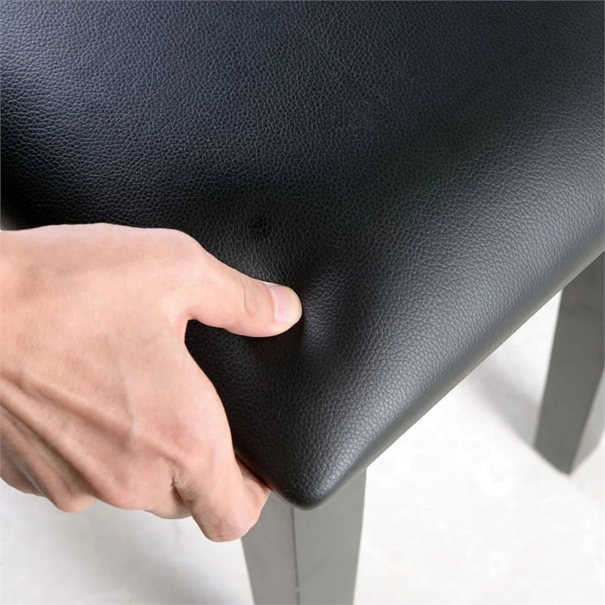 CRO Decor 18'' Tall Vanity Stool-Black