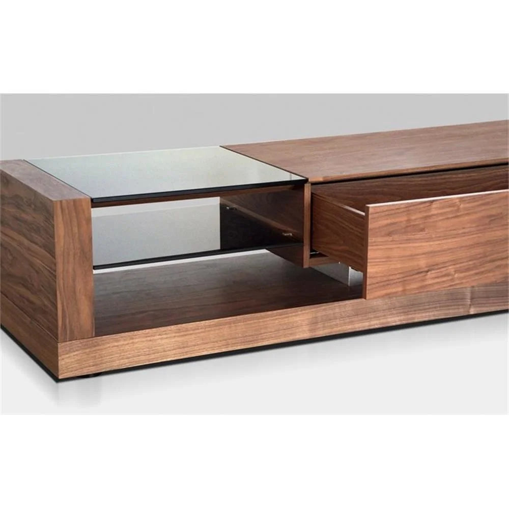 Modrest Mali Modern MDF Wood TV Stand for TVs up to 79" in Walnut
