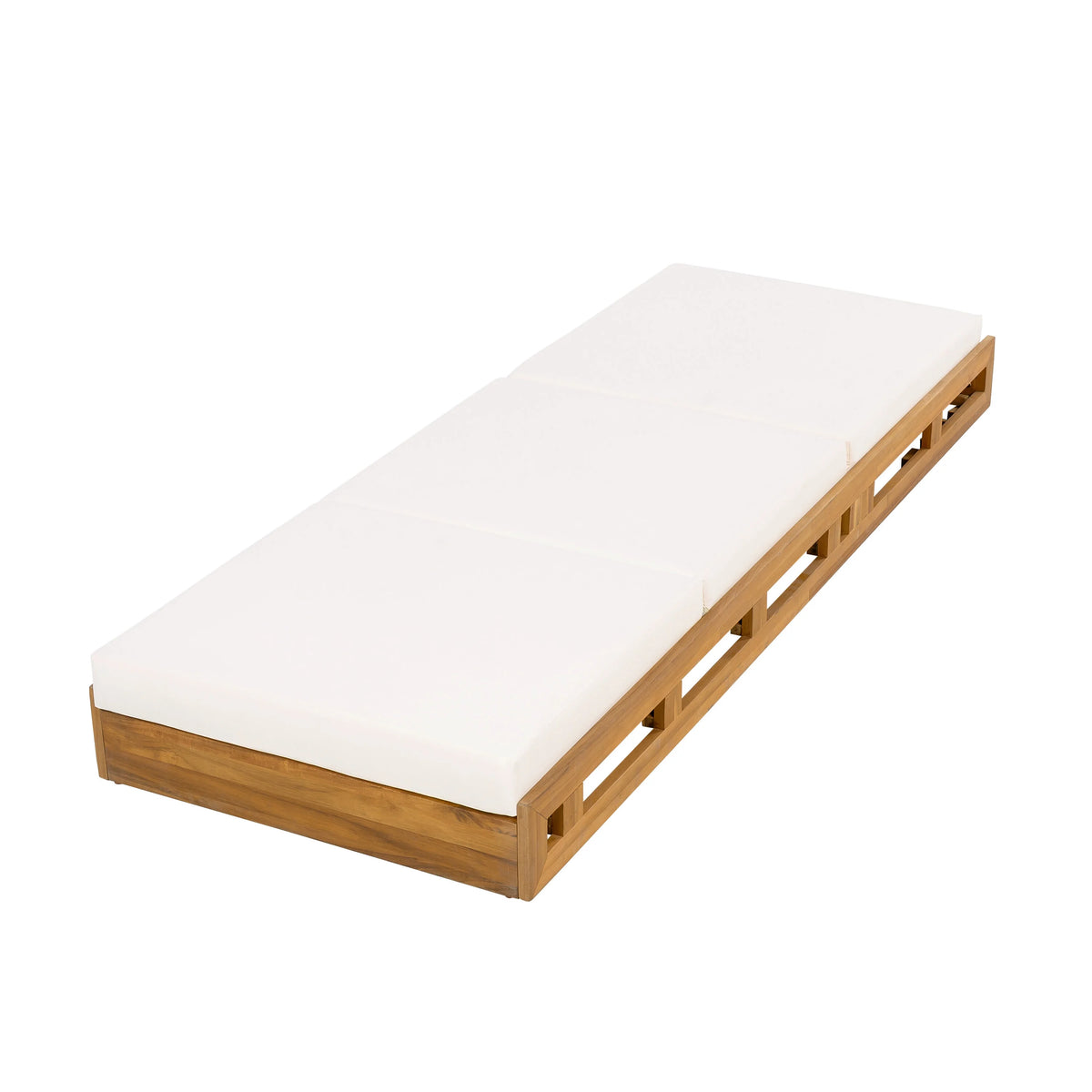 Patio Seating LOUNGE CHAISE SET, ACACIA WOOD WITH WATER-RESISTANT LOUNGE CUSHIONS (CREAM & 4 INCH THICK) - MATCHING DARK GREY VERSION AVAILABLE,Outdoor Seating