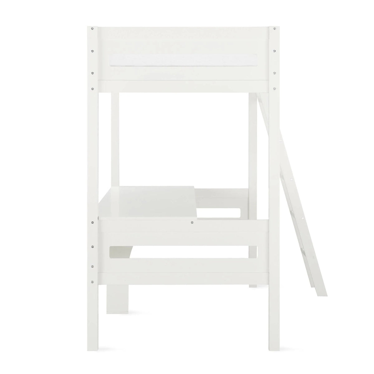 Teen Novogratz Lennon Twin Size Loft Bed with Desk, White